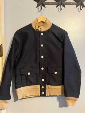 Mister Freedom “Pensacola” Navy and Tan Bomber Jacket